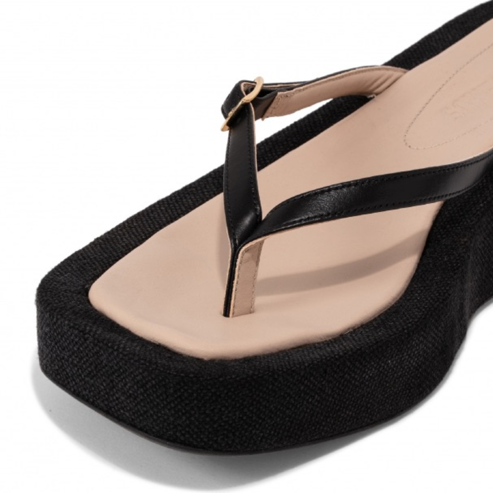 Jacquemus Les Tatanes Lin flatform platform flip flop sandal - Picture 7 of 8